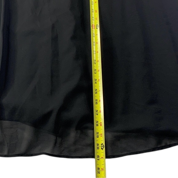 AZAZIE Gathered Chiffon A-Line Long Gown Size A16 Black Wedding Formal Party - Picture 10 of 13